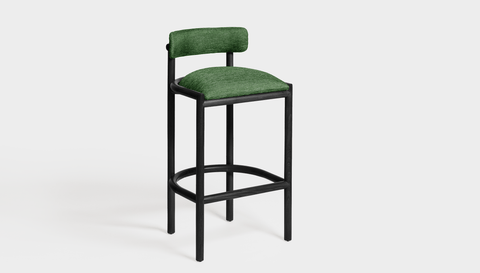 reddie-raw dining chair 50W x 46D x 96H *cm (75cm seat height crushed) / Solid Reclaimed Teak Wood~Black / Fabric~Davano Green Cinta wood bar stool