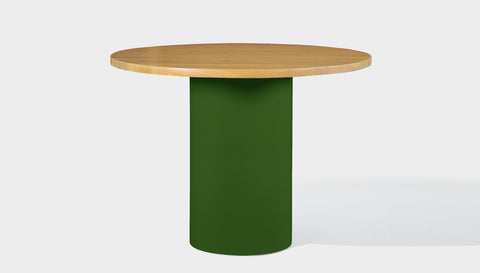 reddie-raw round 100dia x 75H *cm / Solid Reclaimed Teak Wood~Oak / Metal~Green Dora Drum Table Round - Wood