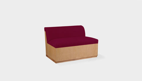 reddie-raw sofa 100W x 80D x 73H (43H seat) *cm / Fabric~Magma_Merlot / Wood Veneer~Oak Dylan Banquette