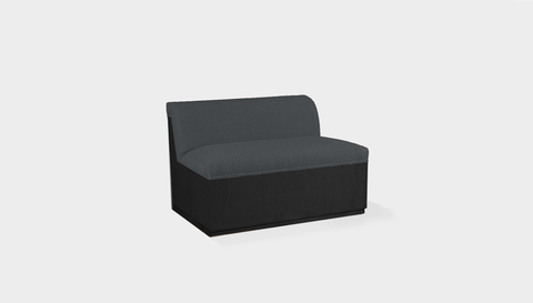 reddie-raw sofa 100W x 80D x 75H (45H seat) *cm / Fabric~Blush Antrazit / Wood Veneer~Black Dylan Banquette