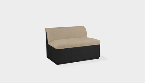 reddie-raw sofa 100W x 80D x 75H (45H seat) *cm / Fabric~Blush Cream / Wood Veneer~Black Dylan Banquette