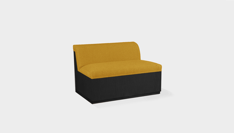 reddie-raw sofa 100W x 80D x 75H (45H seat) *cm / Fabric~Blush Curry / Wood Veneer~Black Dylan Banquette