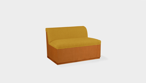 reddie-raw sofa 100W x 80D x 75H (45H seat) *cm / Fabric~Blush Curry / Wood Veneer~Teak Dylan Banquette