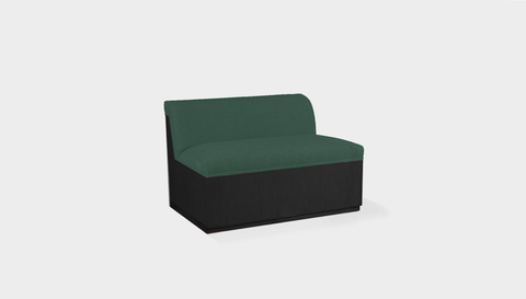 reddie-raw sofa 100W x 80D x 75H (45H seat) *cm / Fabric~Blush Green / Wood Veneer~Black Dylan Banquette