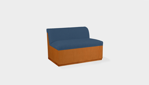 reddie-raw sofa 100W x 80D x 75H (45H seat) *cm / Fabric~Blush Navy / Wood Veneer~Teak Dylan Banquette