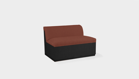 reddie-raw sofa 100W x 80D x 75H (45H seat) *cm / Fabric~Blush Rust / Wood Veneer~Black Dylan Banquette