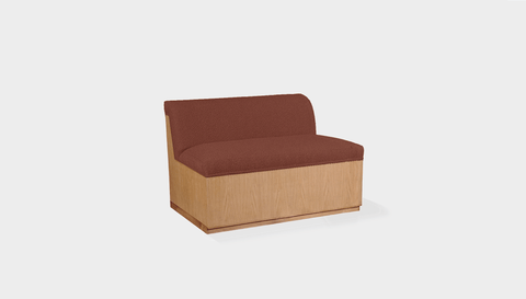 reddie-raw sofa 100W x 80D x 75H (45H seat) *cm / Fabric~Blush Rust / Wood Veneer~Oak Dylan Banquette