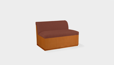 reddie-raw sofa 100W x 80D x 75H (45H seat) *cm / Fabric~Blush Rust / Wood Veneer~Teak Dylan Banquette