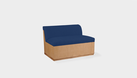 reddie-raw sofa 100W x 80D x 75H (45H seat) *cm / Fabric~Davano Cobalt / Wood Veneer~Oak Dylan Banquette