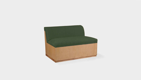 reddie-raw sofa 100W x 80D x 75H (45H seat) *cm / Fabric~Davano Green / Wood Veneer~Oak Dylan Banquette