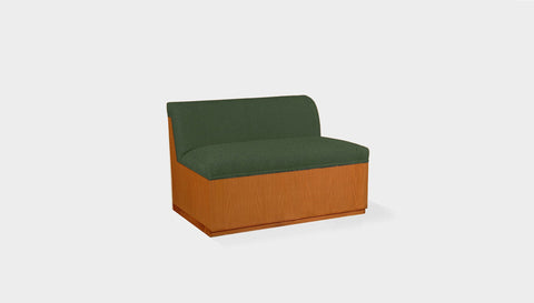 reddie-raw sofa 100W x 80D x 75H (45H seat) *cm / Fabric~Davano Green / Wood Veneer~Teak Dylan Banquette