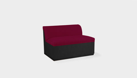 reddie-raw sofa 100W x 80D x 75H (45H seat) *cm / Fabric~Davano Sangria / Wood Veneer~Black Dylan Banquette