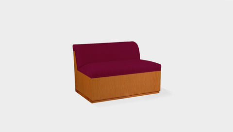 reddie-raw sofa 100W x 80D x 75H (45H seat) *cm / Fabric~Davano Sangria / Wood Veneer~Teak Dylan Banquette