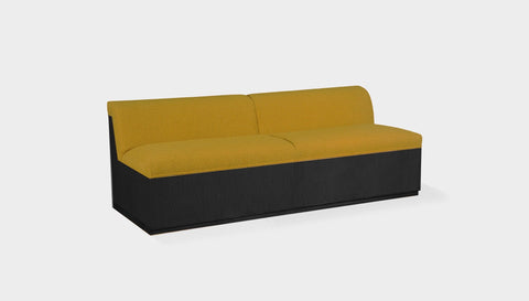 reddie-raw sofa 200W x 80D x 73H (43H seat) *cm / Fabric~Magma~Dijon / Wood Veneer~Black Dylan Banquette