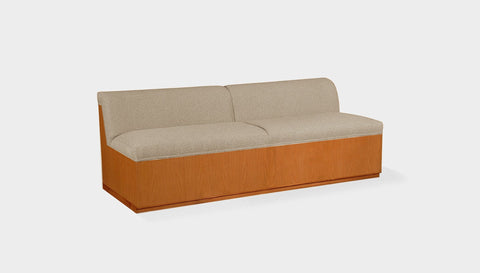reddie-raw sofa 200W x 80D x 73H (43H seat) *cm / Fabric~Magma~Latte / Wood Veneer~Teak Dylan Banquette