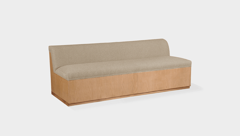 reddie-raw sofa 200W x 80D x 75H (45H seat) *cm / Fabric~Blush Cream / Wood Veneer~Oak Dylan Banquette