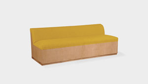 reddie-raw sofa 200W x 80D x 75H (45H seat) *cm / Fabric~Blush Curry / Wood Veneer~Oak Dylan Banquette