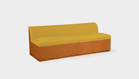 reddie-raw sofa 200W x 80D x 75H (45H seat) *cm / Fabric~Blush Curry / Wood Veneer~Teak Dylan Banquette