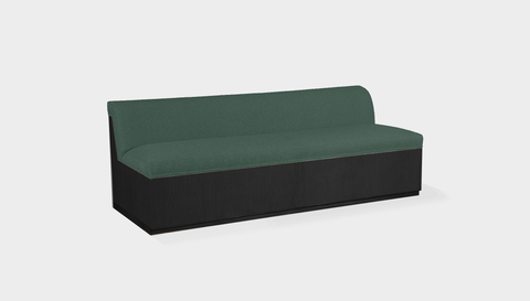 reddie-raw sofa 200W x 80D x 75H (45H seat) *cm / Fabric~Blush Green / Wood Veneer~Black Dylan Banquette