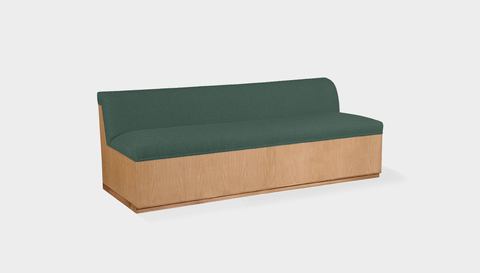 reddie-raw sofa 200W x 80D x 75H (45H seat) *cm / Fabric~Blush Green / Wood Veneer~Oak Dylan Banquette