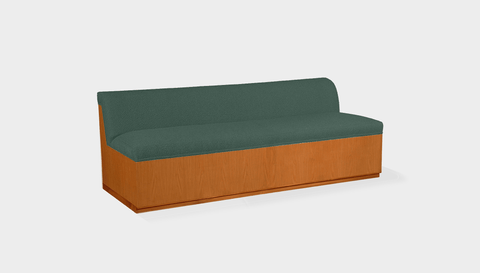 reddie-raw sofa 200W x 80D x 75H (45H seat) *cm / Fabric~Blush Green / Wood Veneer~Teak Dylan Banquette