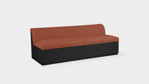 reddie-raw sofa 200W x 80D x 75H (45H seat) *cm / Fabric~Blush Rust / Wood Veneer~Black Dylan Banquette