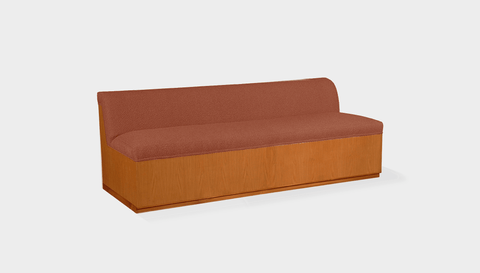 reddie-raw sofa 200W x 80D x 75H (45H seat) *cm / Fabric~Blush Rust / Wood Veneer~Teak Dylan Banquette