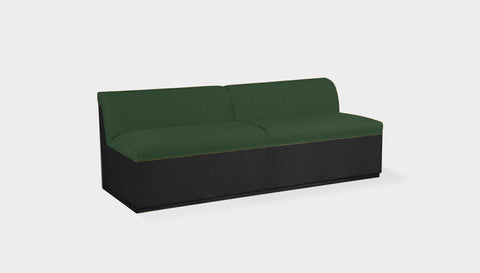 reddie-raw sofa 200W x 80D x 75H (45H seat) *cm / Fabric~Davano Green / Wood Veneer~Black Dylan Banquette