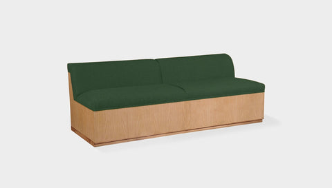 reddie-raw sofa 200W x 80D x 75H (45H seat) *cm / Fabric~Davano Green / Wood Veneer~Oak Dylan Banquette