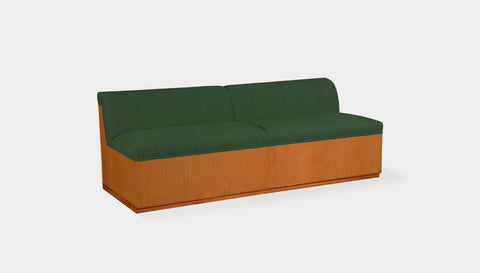 reddie-raw sofa 200W x 80D x 75H (45H seat) *cm / Fabric~Davano Green / Wood Veneer~Teak Dylan Banquette