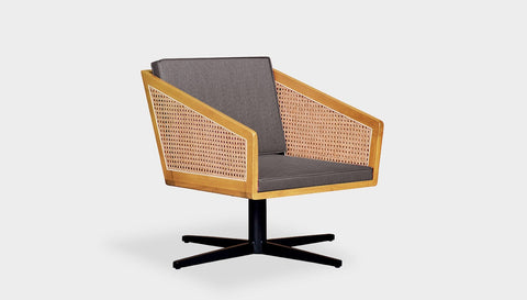 reddie-raw lounge chair 45W x 61D x 82H *cm (45H seat) / Solid Reclaimed Teak Wood~Oak / Fabric~Vienna Midgrey Jay Rattan Swivel Lounge Chair