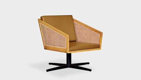 reddie-raw lounge chair 45W x 61D x 82H *cm (45H seat) / Solid Reclaimed Teak Wood~Oak / Leather~Tan Jay Rattan Swivel Lounge Chair