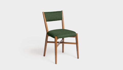 reddie-raw dining chair 46W x 49D x 82H *cm (46H seat) / Solid Reclaimed Teak Wood~Natural / Fabric~Davano Green Jepara Fabric Dining Chair