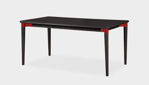 reddie-raw rectangular 160L x 90D x 75 H *cm / Solid Reclaimed Wood Teak~Black / Metal~Red Jepara Table