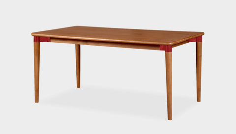 reddie-raw rectangular 160L x 90D x 75 H *cm / Solid Reclaimed Wood Teak~Natural / Metal~Red Jepara Table