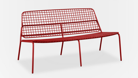reddie-raw outdoor lounge 136W x 76D x 70H *cm (40H seat) / Metal~Red Kami Outdoor Lounge 2 seater