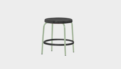reddie-raw stool 35dia x 45H / Solid Reclaimed Teak Wood~Black / Metal~Mint Milton Low Stool