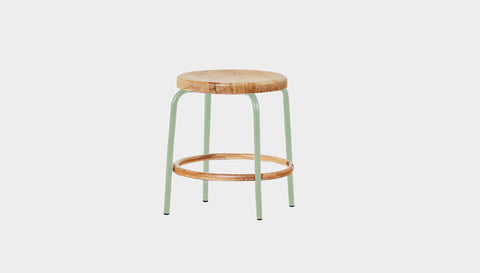 reddie-raw stool 35dia x 45H / Solid Reclaimed Teak Wood~Oak / Metal~Mint Milton Low Stool