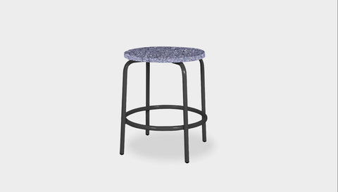 reddie-raw stool 35dia x 45H* cm / Recycled Bottle Tops~Cement / Metal~Black Milton Low Stool - Recycled Plastic