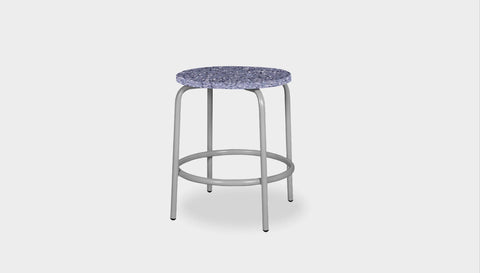 reddie-raw stool 35dia x 45H* cm / Recycled Bottle Tops~Cement / Metal~Grey Milton Low Stool - Recycled Plastic