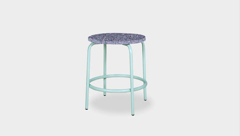 reddie-raw stool 35dia x 45H* cm / Recycled Bottle Tops~Cement / Metal~Mint Milton Low Stool - Recycled Plastic