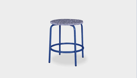 reddie-raw stool 35dia x 45H* cm / Recycled Bottle Tops~Cement / Metal~Navy Milton Low Stool - Recycled Plastic