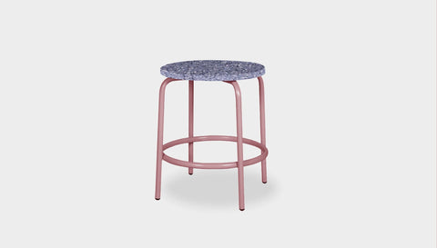 reddie-raw stool 35dia x 45H* cm / Recycled Bottle Tops~Cement / Metal~Pink Milton Low Stool - Recycled Plastic