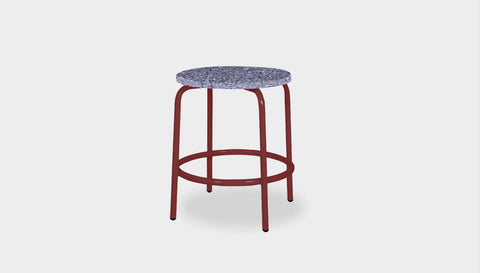 reddie-raw outdoor seating 35dia x 45H* cm / Recycled Bottle Tops~Cement / Metal~Rust Milton Low Stool - Recycled Plastic