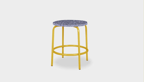 reddie-raw stool 35dia x 45H* cm / Recycled Bottle Tops~Cement / Metal~Yellow Milton Low Stool - Recycled Plastic