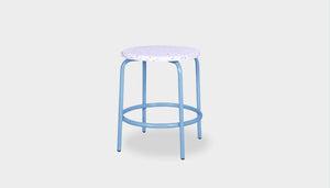 reddie-raw stool 35dia x 45H* cm / Recycled Bottle Tops~Dalmation / Metal~Blue Milton Low Stool - Recycled Plastic