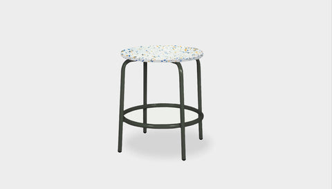 reddie-raw stool 35dia x 45H* cm / Recycled Bottle Tops~Palette / Metal~Black Milton Low Stool - Recycled Plastic