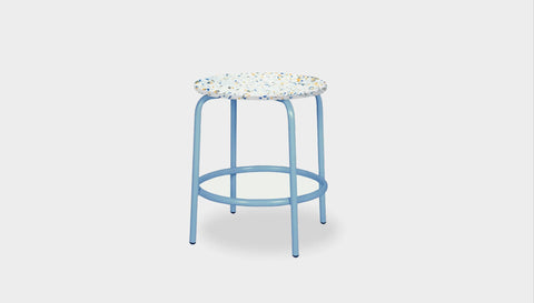 reddie-raw stool 35dia x 45H* cm / Recycled Bottle Tops~Palette / Metal~Blue Milton Low Stool - Recycled Plastic