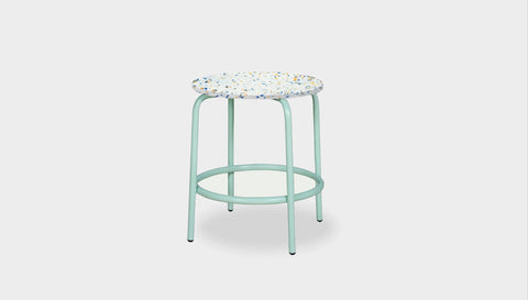 reddie-raw stool 35dia x 45H* cm / Recycled Bottle Tops~Palette / Metal~Mint Milton Low Stool - Recycled Plastic