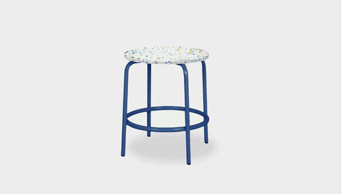 reddie-raw stool 35dia x 45H* cm / Recycled Bottle Tops~Palette / Metal~Navy Milton Low Stool - Recycled Plastic